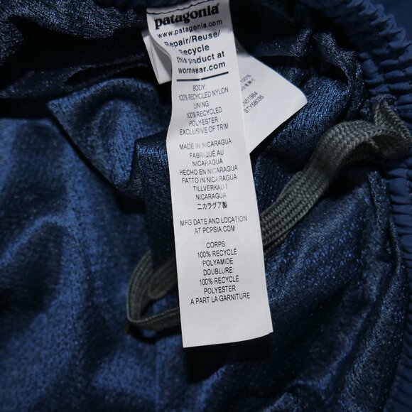 Patagonia Men's Size M Baggies Swim Trunks DWR Water Shorts Quick Dry Navy Blue - Picture 10 of 11